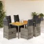 Gartentisch und Stühle 7-teilig und Kissen aus grauem Kunststoff-Rattan von , Gartensets - Ref: Foro24-3277160, Preis: 1,00 €...