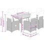 Garden table and 7-piece chairs set with gray synthetic rattan cushions. by , Garden sets - Ref: Foro24-3277160, Price: 1,00 ...