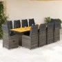Garden table and chairs set 11 pieces with gray PE rattan cushions by , Garden sets - Ref: Foro24-3277279, Price: 1,00 €, Dis...