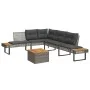 Garden set with 2-piece synthetic rattan sofas and gray acacia cushions. by , Garden sets - Ref: Foro24-3277499, Price: 395,0...