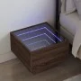 Mesita de noche con Infinity LED marrón roble 40x40x30 cm de , Mesitas de noche - Ref: Foro24-3284069, Precio: 62,04 €, Descu...