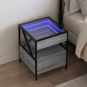 Coffee table with Infinity LED gray Sonoma 40x40x51 cm by , Nightstands - Ref: Foro24-3284104, Price: 89,12 €, Discount: %