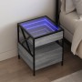 Coffee table with Infinity LED gray Sonoma 40x40x51 cm by , Nightstands - Ref: Foro24-3284104, Price: 90,53 €, Discount: %