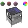Coffee table with Infinity LED gray Sonoma 40x40x51 cm by , Nightstands - Ref: Foro24-3284104, Price: 89,12 €, Discount: %