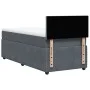 Dark gray velvet box spring bed with mattress 80x200 cm by , Beds and slatted bases - Ref: Foro24-3287591, Price: 358,24 €, D...