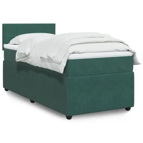 Box spring bed with dark green velvet mattress 80x200 cm by , Beds and slatted bases - Ref: Foro24-3287593, Price: 304,63 €, ...