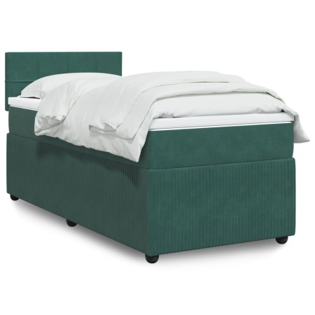 Cama box spring con colchón terciopelo verde oscuro 80x200 cm de , Camas y somieres - Ref: Foro24-3287593, Precio: 305,10 €, ...