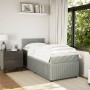 Box spring bed with light gray velvet mattress 100x200 cm by , Beds and slatted bases - Ref: Foro24-3287662, Price: 348,87 €,...