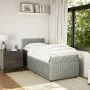Cama box spring con colchón terciopelo gris claro 100x200 cm de , Camas y somieres - Ref: Foro24-3287662, Precio: 337,54 €, D...