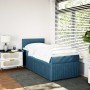 Box spring bed with blue velvet mattress 100x200 cm by , Beds and slatted bases - Ref: Foro24-3287660, Price: 357,49 €, Disco...