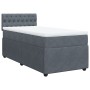 Box spring bed with dark gray velvet mattress 100x200 cm by , Beds and slatted bases - Ref: Foro24-3287669, Price: 370,64 €, ...