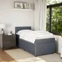 Box spring bed with dark gray velvet mattress 100x200 cm by , Beds and slatted bases - Ref: Foro24-3287669, Price: 359,79 €, ...