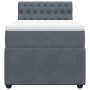 Box spring bed with dark gray velvet mattress 100x200 cm by , Beds and slatted bases - Ref: Foro24-3287669, Price: 370,64 €, ...