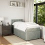 Box spring bed with light gray velvet mattress 100x200 cm by , Beds and slatted bases - Ref: Foro24-3287674, Price: 355,81 €,...