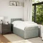 Box spring bed with light gray velvet mattress 100x200 cm by , Beds and slatted bases - Ref: Foro24-3287674, Price: 344,15 €,...