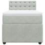 Box spring bed with light gray velvet mattress 100x200 cm by , Beds and slatted bases - Ref: Foro24-3287674, Price: 355,81 €,...