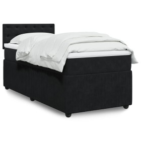 Boxspringbett mit schwarzer Samtmatratze 100x200 cm von , Betten und Lattenroste - Ref: Foro24-3287676, Preis: 352,41 €, Raba...