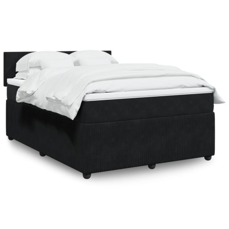 Box spring bed with black velvet mattress 160x200 cm by , Beds and slatted bases - Ref: Foro24-3287778, Price: 534,67 €, Disc...