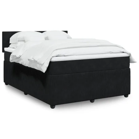 Box spring bed with black velvet mattress 160x200 cm by , Beds and slatted bases - Ref: Foro24-3287778, Price: 549,10 €, Disc...