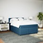 Box spring bed with blue velvet mattress 160x200 cm by , Beds and slatted bases - Ref: Foro24-3287786, Price: 582,41 €, Disco...