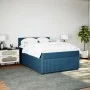 Box spring bed with blue velvet mattress 160x200 cm by , Beds and slatted bases - Ref: Foro24-3287786, Price: 543,90 €, Disco...