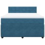 Box spring bed with blue velvet mattress 160x200 cm by , Beds and slatted bases - Ref: Foro24-3287786, Price: 582,41 €, Disco...
