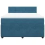 Box spring bed with blue velvet mattress 160x200 cm by , Beds and slatted bases - Ref: Foro24-3287786, Price: 543,90 €, Disco...
