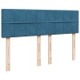 Box spring bed with blue velvet mattress 160x200 cm by , Beds and slatted bases - Ref: Foro24-3287786, Price: 582,41 €, Disco...