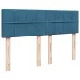 Box spring bed with blue velvet mattress 160x200 cm by , Beds and slatted bases - Ref: Foro24-3287786, Price: 543,90 €, Disco...