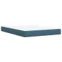 Box spring bed with blue velvet mattress 160x200 cm by , Beds and slatted bases - Ref: Foro24-3287786, Price: 543,90 €, Disco...