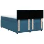 Box spring bed with blue velvet mattress 160x200 cm by , Beds and slatted bases - Ref: Foro24-3287786, Price: 543,90 €, Disco...