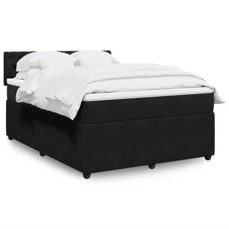 Box spring bed with black velvet mattress 160x200 cm by , Beds and slatted bases - Ref: Foro24-3287790, Price: 562,87 €, Disc...
