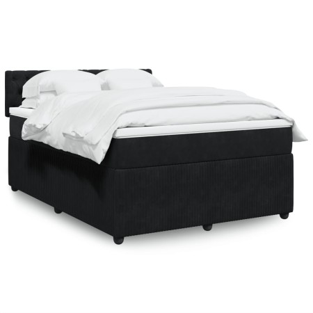 Boxspringbett mit schwarzer Samtmatratze 160x200 cm von , Betten und Lattenroste - Ref: Foro24-3287790, Preis: 548,11 €, Raba...