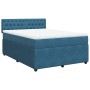 Box spring bed with blue velvet mattress 160x200 cm by , Beds and slatted bases - Ref: Foro24-3287792, Price: 596,55 €, Disco...