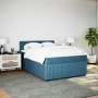Box spring bed with blue velvet mattress 160x200 cm by , Beds and slatted bases - Ref: Foro24-3287792, Price: 596,55 €, Disco...