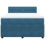 Box spring bed with blue velvet mattress 160x200 cm by , Beds and slatted bases - Ref: Foro24-3287792, Price: 596,55 €, Disco...