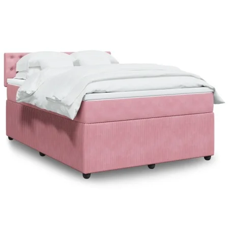Boxspringbett mit rosa Samtmatratze 160x200 cm von , Betten und Lattenroste - Ref: Foro24-3287799, Preis: 537,54 €, Rabatt: %