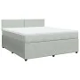 Box spring bed with light gray velvet mattress 180x200 cm by , Beds and slatted bases - Ref: Foro24-3287800, Price: 662,10 €,...