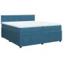 Box spring bed with blue velvet mattress 200x200 cm by , Beds and slatted bases - Ref: Foro24-3287828, Price: 667,39 €, Disco...