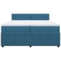 Box spring bed with blue velvet mattress 200x200 cm by , Beds and slatted bases - Ref: Foro24-3287828, Price: 667,39 €, Disco...