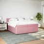 Box spring bed with a pink velvet mattress 200x200 cm by , Beds and slatted bases - Ref: Foro24-3287835, Price: 647,89 €, Dis...