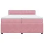 Box spring bed with a pink velvet mattress 200x200 cm by , Beds and slatted bases - Ref: Foro24-3287835, Price: 647,89 €, Dis...