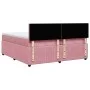 Box spring bed with a pink velvet mattress 200x200 cm by , Beds and slatted bases - Ref: Foro24-3287835, Price: 647,89 €, Dis...