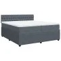 Dark gray velvet box spring bed with mattress 200x200 cm by , Beds and slatted bases - Ref: Foro24-3287837, Price: 766,80 €, ...