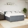 Dark gray velvet box spring bed with mattress 200x200 cm by , Beds and slatted bases - Ref: Foro24-3287837, Price: 766,80 €, ...