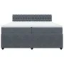 Dark gray velvet box spring bed with mattress 200x200 cm by , Beds and slatted bases - Ref: Foro24-3287837, Price: 766,80 €, ...