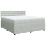 Box spring bed with light gray velvet mattress 200x200 cm by , Beds and slatted bases - Ref: Foro24-3287842, Price: 694,89 €,...