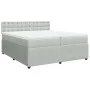 Box spring bed with light gray velvet mattress 200x200 cm by , Beds and slatted bases - Ref: Foro24-3287842, Price: 695,64 €,...