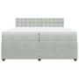 Cama box spring con colchón terciopelo gris claro 200x200 cm de , Camas y somieres - Ref: Foro24-3287842, Precio: 695,42 €, D...