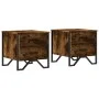 Bedside tables 2 units smoked oak engineered wood 40x41x40 cm by , Nightstands - Ref: Foro24-848509, Price: 69,55 €, Discount: %